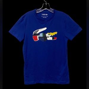 Lacoste Core Performance Graphic Men's Tennis Tee - Blue